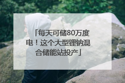 每天可储80万度电！这个大型锂钠混合储能站投产