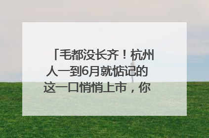 毛都没长齐！杭州人一到6月就惦记的这一口悄悄上市，你打算尝鲜吗？