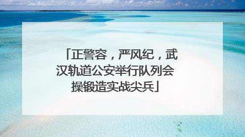 正警容，严风纪，武汉轨道公安举行队列会操锻造实战尖兵
