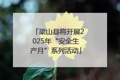 梁山县将开展2025年“安全生产月”系列活动