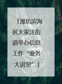 潍坊滨海区大家洼街道举办信息工作“业务大讲堂”