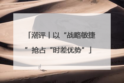 潮评丨以“战略敏捷”抢占“时差优势”