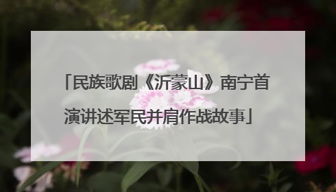民族歌剧《沂蒙山》南宁首演讲述军民并肩作战故事