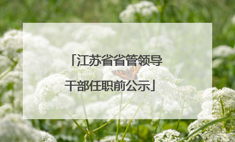 江苏省省管领导干部任职前公示