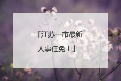 江苏一市最新人事任免！