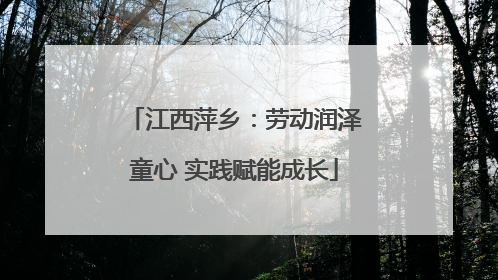 江西萍乡：劳动润泽童心 实践赋能成长