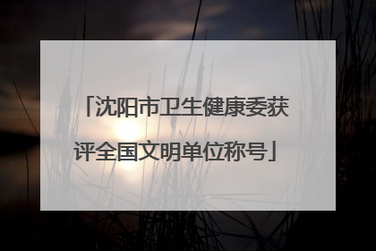 沈阳市卫生健康委获评全国文明单位称号