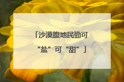 沙漠腹地民勤可“盐”可“甜”