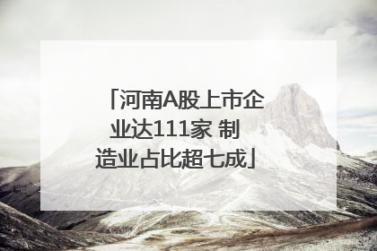 河南A股上市企业达111家 制造业占比超七成