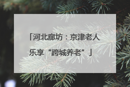 河北廊坊：京津老人乐享“跨城养老”