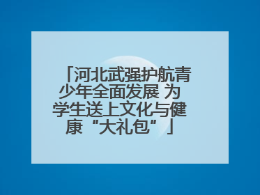 河北武强护航青少年全面发展 为学生送上文化与健康“大礼包”