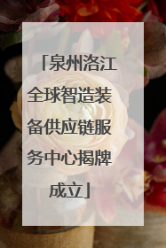 泉州洛江全球智造装备供应链服务中心揭牌成立