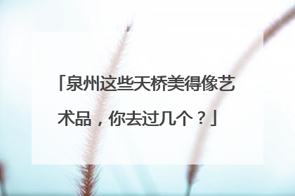 泉州这些天桥美得像艺术品，你去过几个？