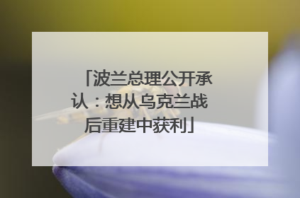 波兰总理公开承认：想从乌克兰战后重建中获利