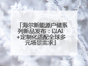 海尔新能源户储系列新品发布：以AI+定制化适配全球多元场景需求