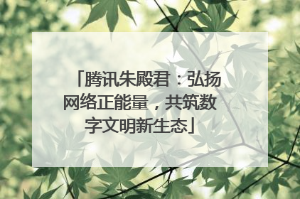 腾讯朱殿君：弘扬网络正能量，共筑数字文明新生态