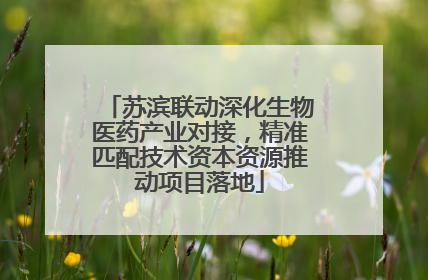 苏滨联动深化生物医药产业对接，精准匹配技术资本资源推动项目落地