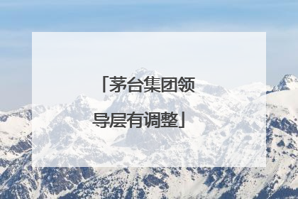 茅台集团领导层有调整