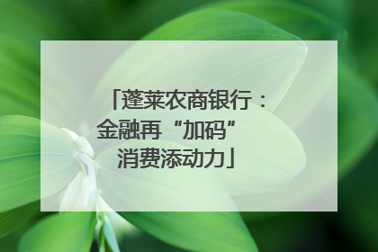 蓬莱农商银行：金融再“加码” 消费添动力