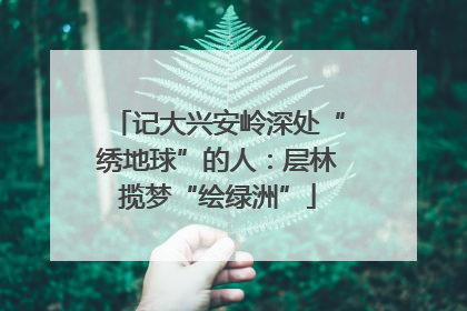 记大兴安岭深处“绣地球”的人：层林揽梦“绘绿洲”
