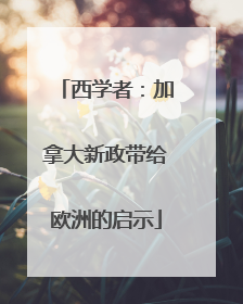 西学者：加拿大新政带给欧洲的启示