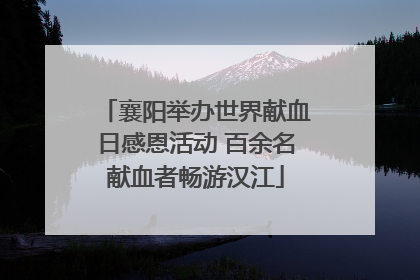 襄阳举办世界献血日感恩活动 百余名献血者畅游汉江