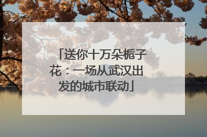 送你十万朵栀子花：一场从武汉出发的城市联动