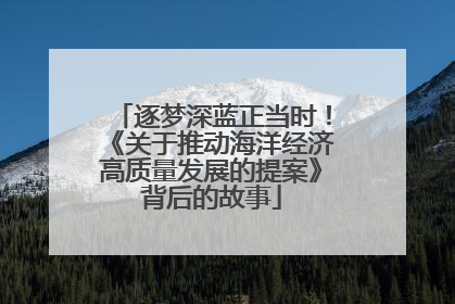 逐梦深蓝正当时！《关于推动海洋经济高质量发展的提案》背后的故事