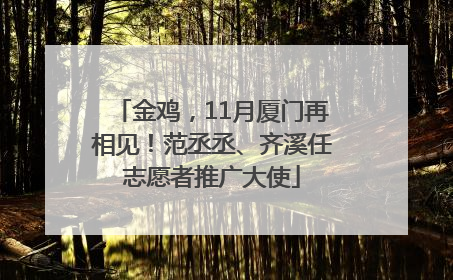 金鸡，11月厦门再相见！范丞丞、齐溪任志愿者推广大使