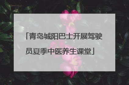 青岛城阳巴士开展驾驶员夏季中医养生课堂