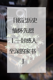 铭记历史 缅怀先烈丨一封感人至深的家书