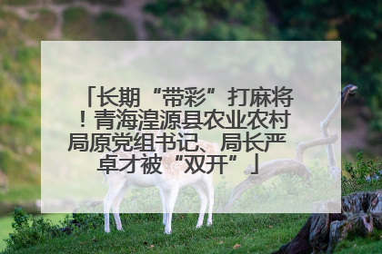 长期“带彩”打麻将！青海湟源县农业农村局原党组书记、局长严卓才被“双开”