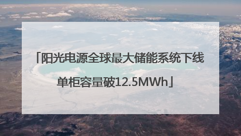 阳光电源全球最大储能系统下线 单柜容量破12.5MWh