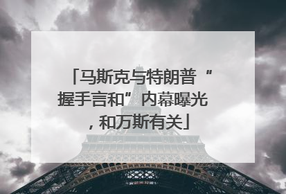 马斯克与特朗普“握手言和”内幕曝光，和万斯有关