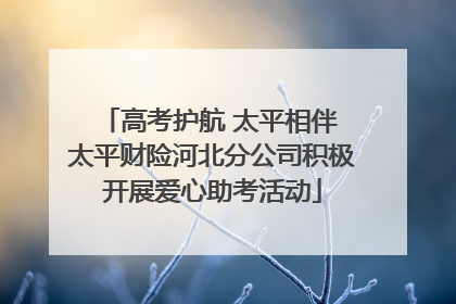 高考护航 太平相伴 太平财险河北分公司积极开展爱心助考活动