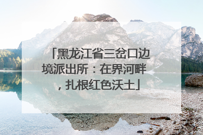 黑龙江省三岔口边境派出所：在界河畔，扎根红色沃土