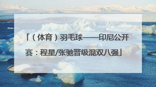 （体育）羽毛球——印尼公开赛：程星/张驰晋级混双八强