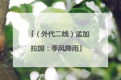 （外代二线）孟加拉国：季风降雨