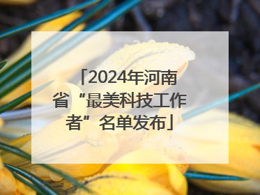 2024年河南省“最美科技工作者”名单发布