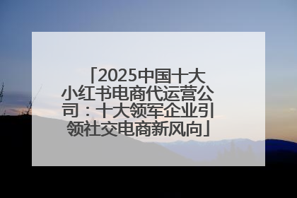 2025中国十大小红书电商代运营公司：十大领军企业引领社交电商新风向