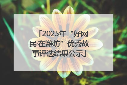 2025年“好网民·在潍坊”优秀故事评选结果公示