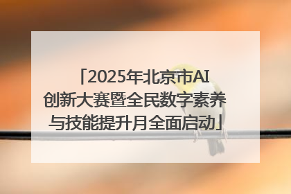 2025年北京市AI创新大赛暨全民数字素养与技能提升月全面启动