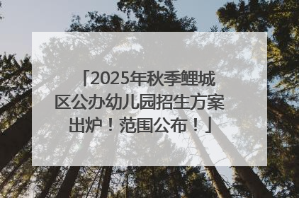 2025年秋季鲤城区公办幼儿园招生方案出炉！范围公布！
