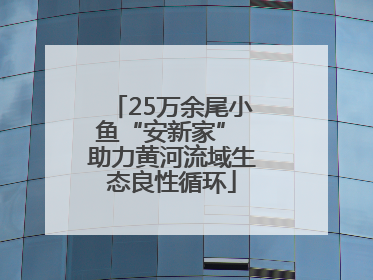 25万余尾小鱼“安新家” 助力黄河流域生态良性循环