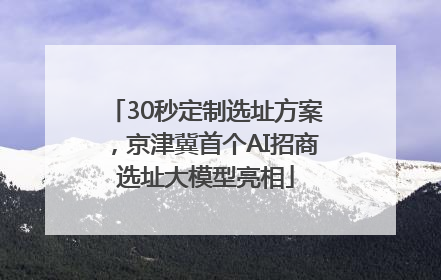 30秒定制选址方案，京津冀首个AI招商选址大模型亮相