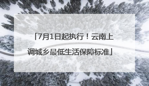 7月1日起执行！云南上调城乡最低生活保障标准