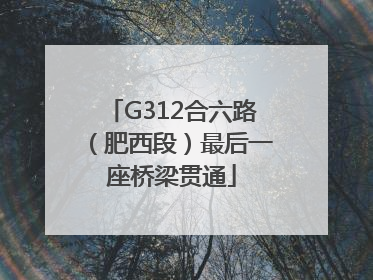 G312合六路（肥西段）最后一座桥梁贯通
