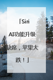 Siri AI功能升级缺席，苹果大跌！